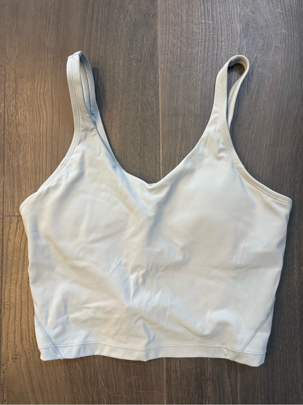Light Blue Scoop Neck Crop Tank Top